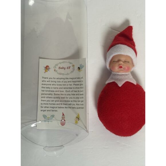 Baby Elf Sleeping Magical Baby Newborn Plush Doll in Santa Hat Christmas Toy NIP - Picture 4 of 8